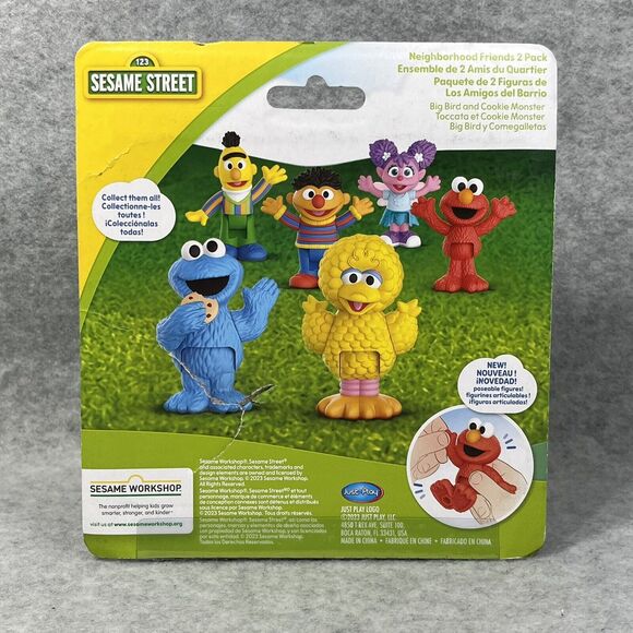 Just Play Sesame Street 2 Pack Cookie Monster & Big Bird 3" Figure Toy Set NIB‎ - Picture 5 of 8